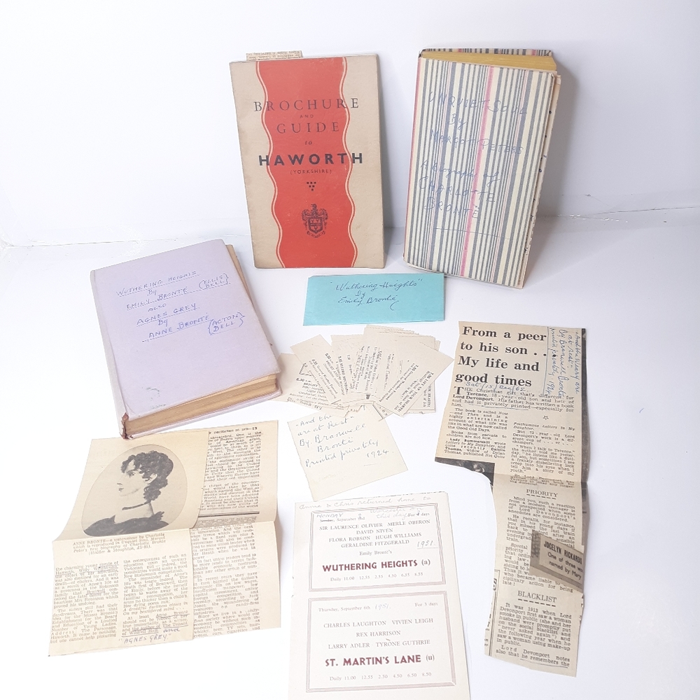 VTG Lot 3 Books Ephemera Charlotte Emily Brontë Wuthering Heights Haworth Travel